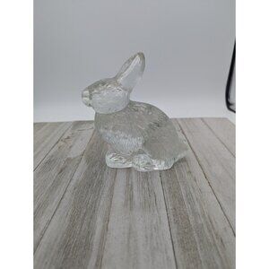 Crystal Bunny Paperweight 5 1/4" Lead Glass Rabbit Figurine Gift Decor